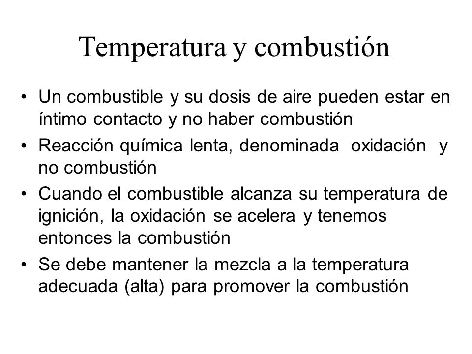pérdida en la temperatura de ignición